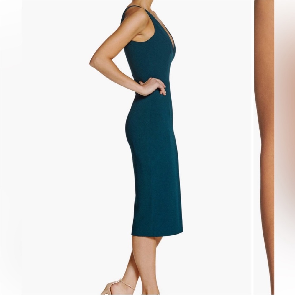 Dress the Population Lyla Dress Midi Dress Body Con Pine Green size large - Picture 15 of 16